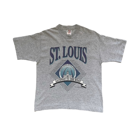 Vintage 1995 Single Stitch St Louis Missouri Arch Graphic T-shirt Medium - Picture 1 of 11
